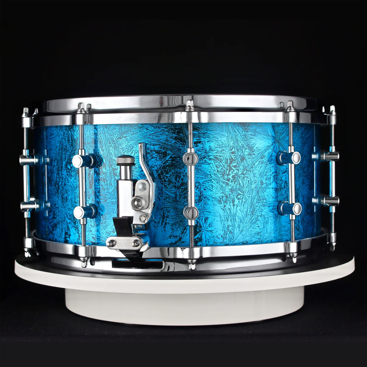 Primas Custom Shop 14"x6.5" White Oak/Mahogany Snare Drum in Blue Crystal Candy