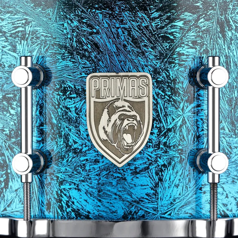 Primas Custom Shop 14"x6.5" White Oak/Mahogany Snare Drum in Blue Crystal Candy