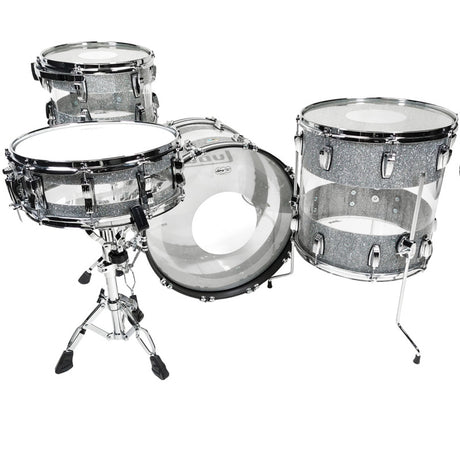 Ludwig USA Vistalite 50th Anniversary Shell Pack in Clear/Silver Sparkle