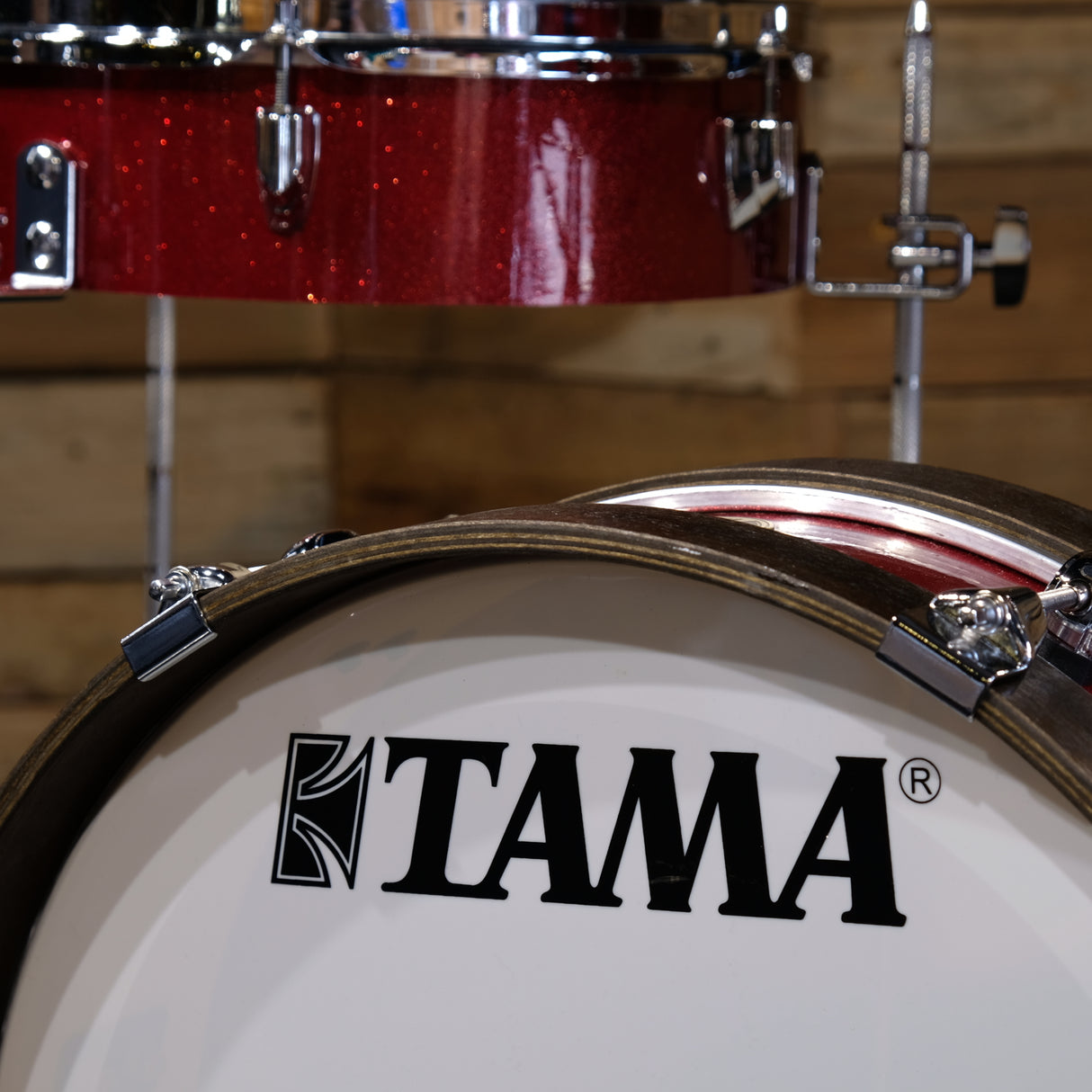 Pre-Owned Tama Club-JAM Pancake Kit Shell Pack in Burnt Red Mist w/Cases
