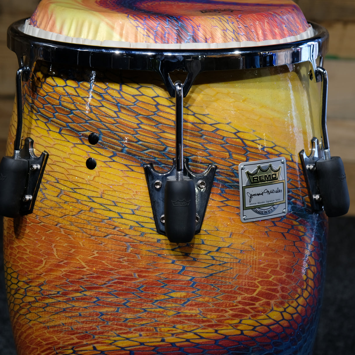 Pre-Owned Remo Jimmie Morales Signature Series 11.75" Conga in Serpentine Day
