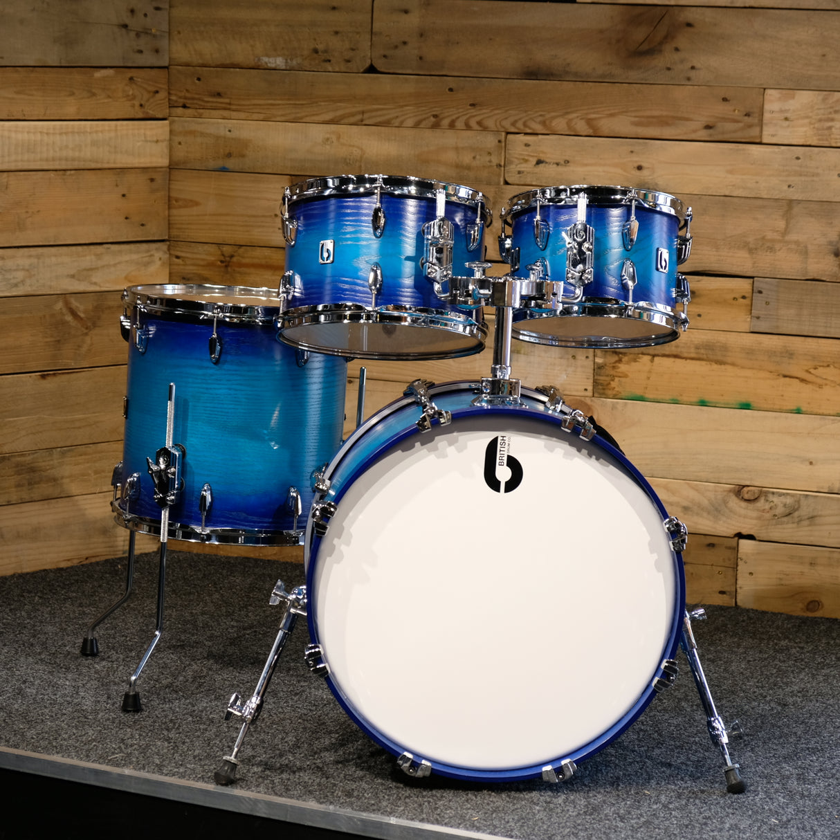 Pre-Owned British Drum Company Legend Club 20 Shell Pack in Fistral Blue