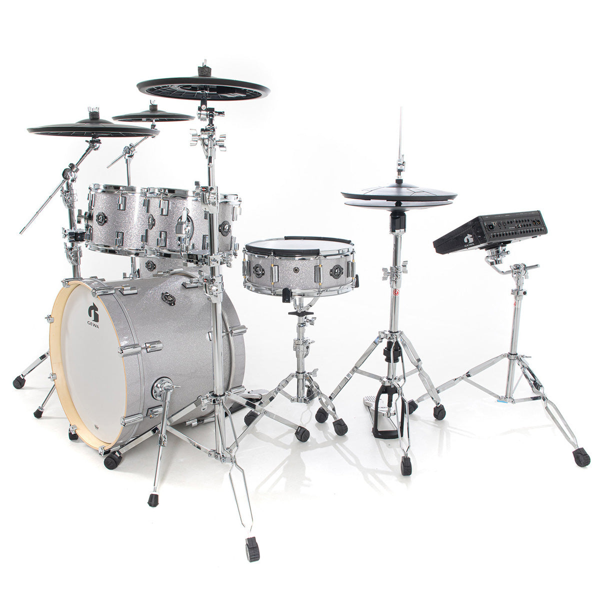 Gewa G9 Pro 5 SE Electronic Drum Kit in Silver Sparkle