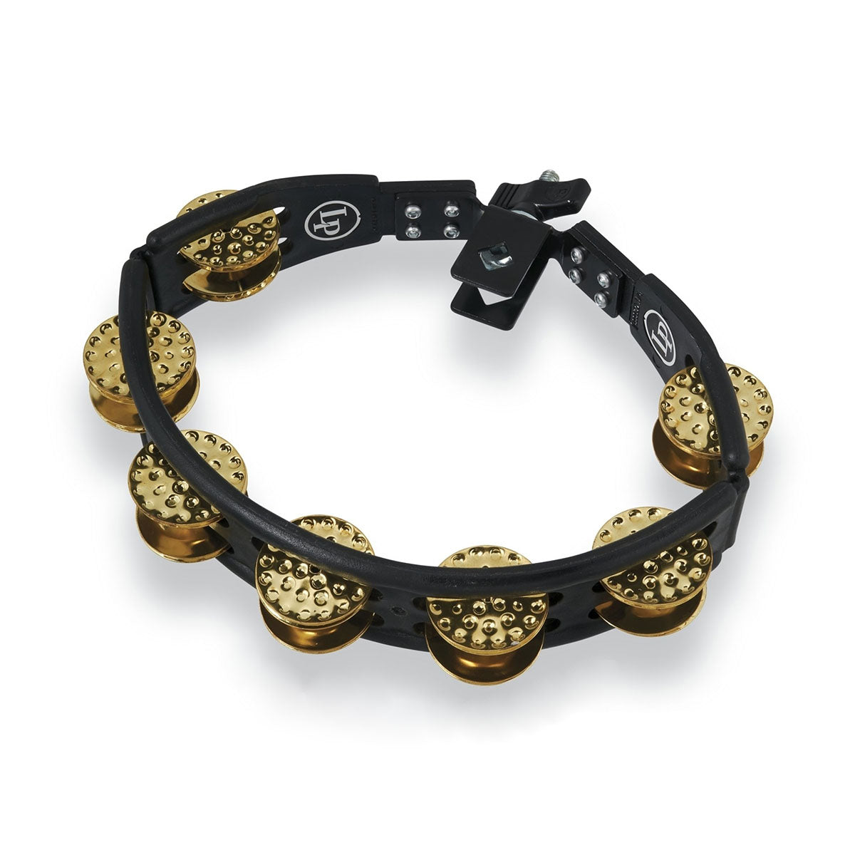 LP Percussion LP179 Cyclops Mountable Tambourine in Black - Dimpled Brass Jingles