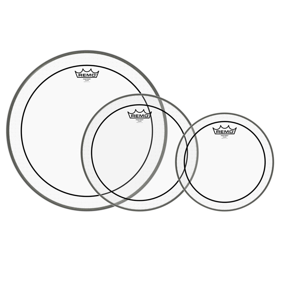 Remo Pinstripe Tom Packs - Clear