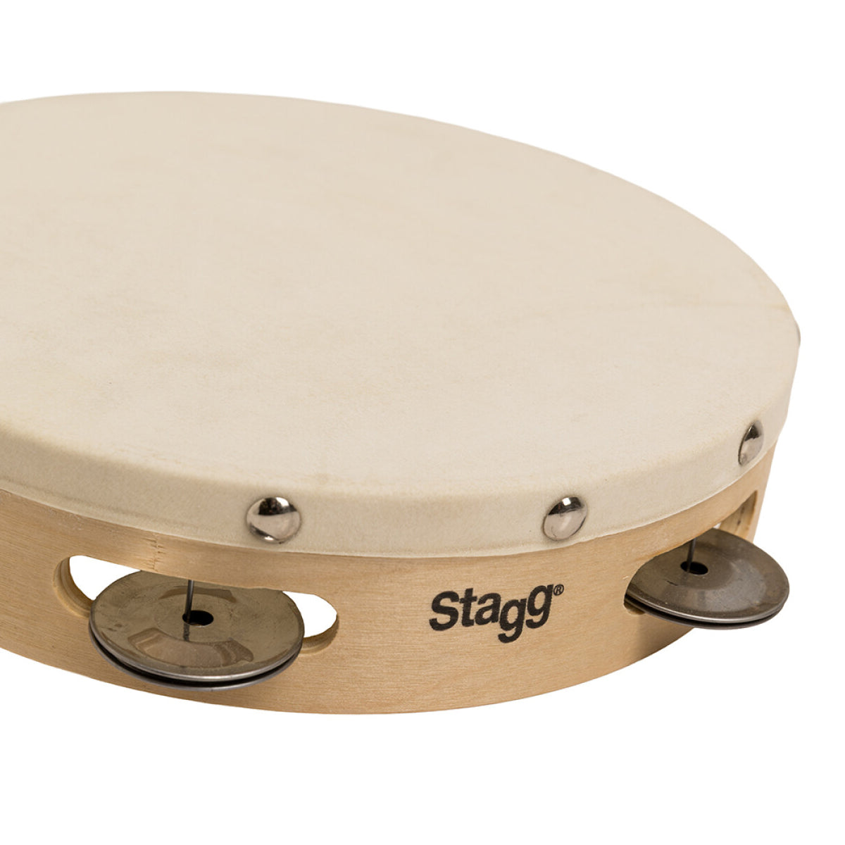 Stagg 8" Pretuned Wooden Tambourine - 1 Row of Jingles