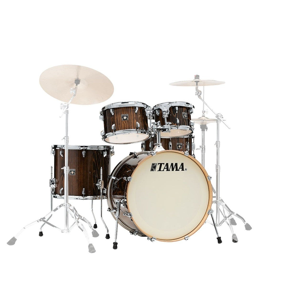 Tama drum set on a white background