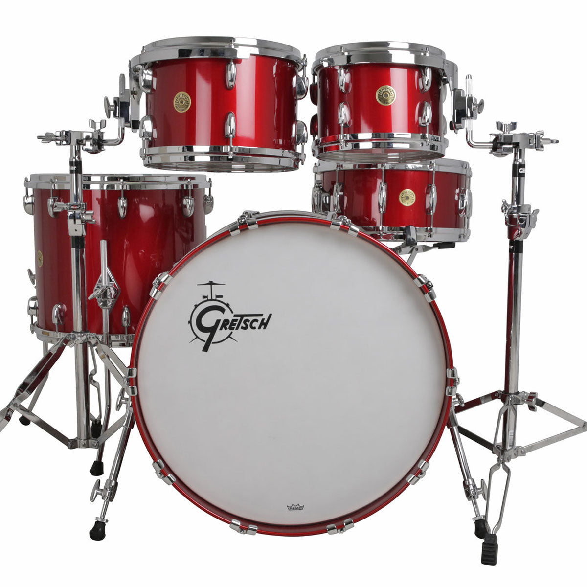 Gretsch USA Custom Shell Pack in Candy Apple Red Gloss - 22"| 10"| 12"| 16"| 14" SD