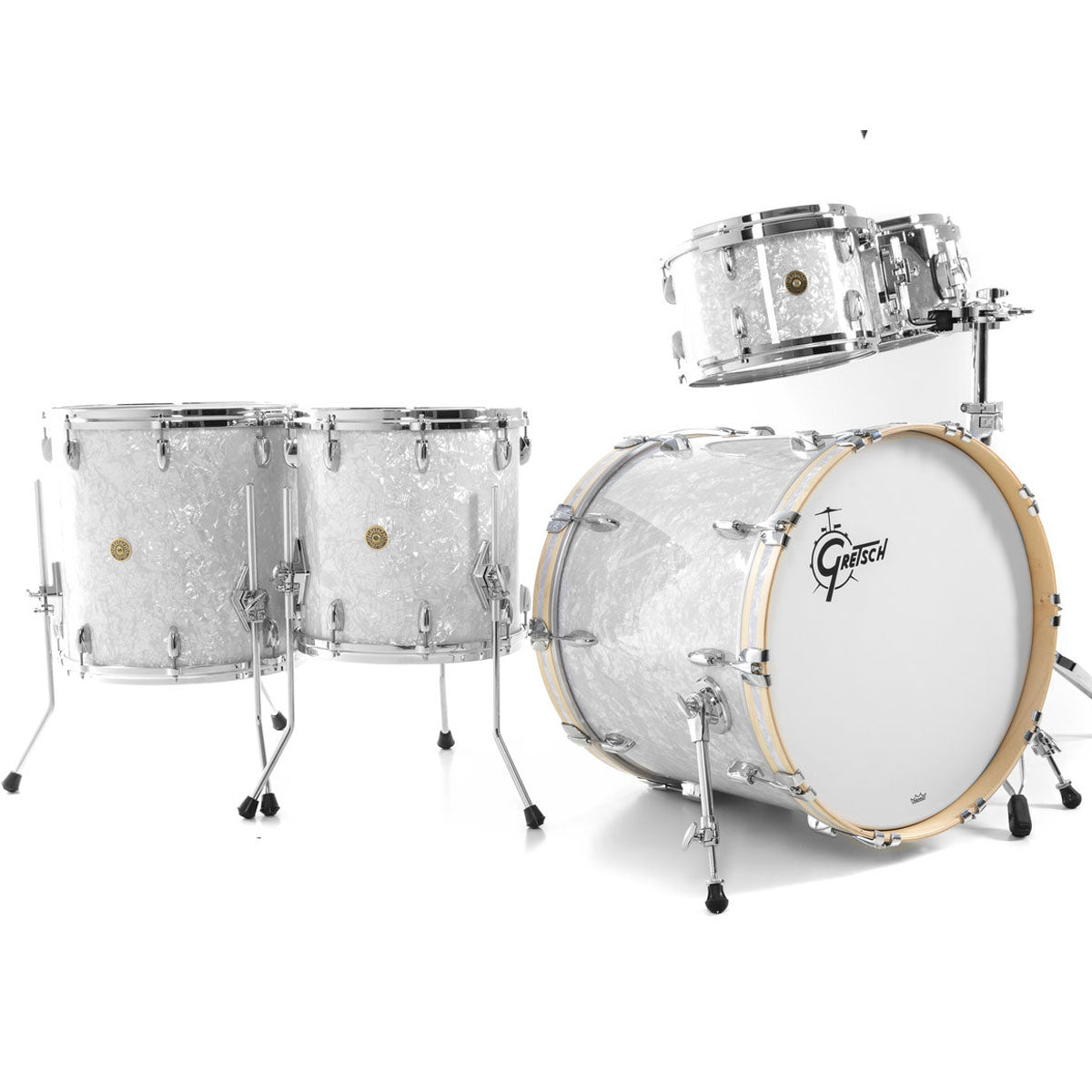 Gretsch USA Custom Shell Pack in White Marine Pearl - 22"| 10"| 12"| 14"| 16"