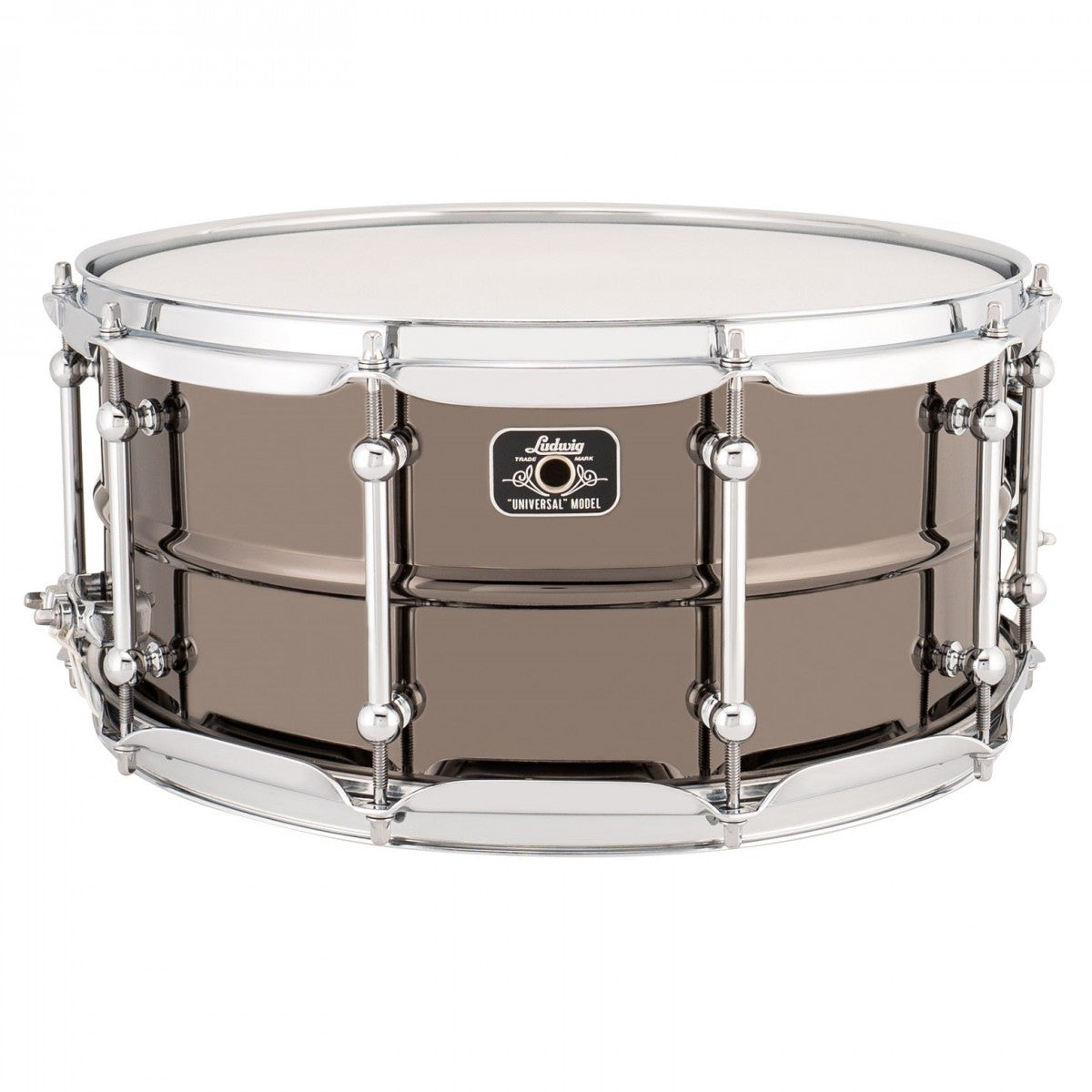 Ludwig Universal 14'' x 6.5'' Black Brass Snare Drum, Chrome Hardware