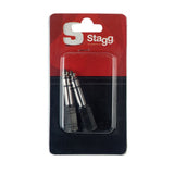 Stagg Audio Adapters - Stereo Mini Jack Socket To Stereo 1/4" Jack Plug (Pack of 2)