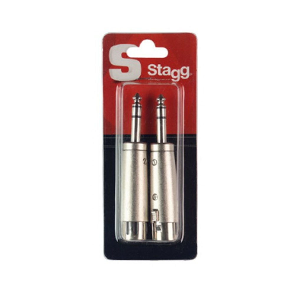 Stagg Audio Adapters -  Female XLR - Male Stereo 1/4" Jack (Pack of 2)
