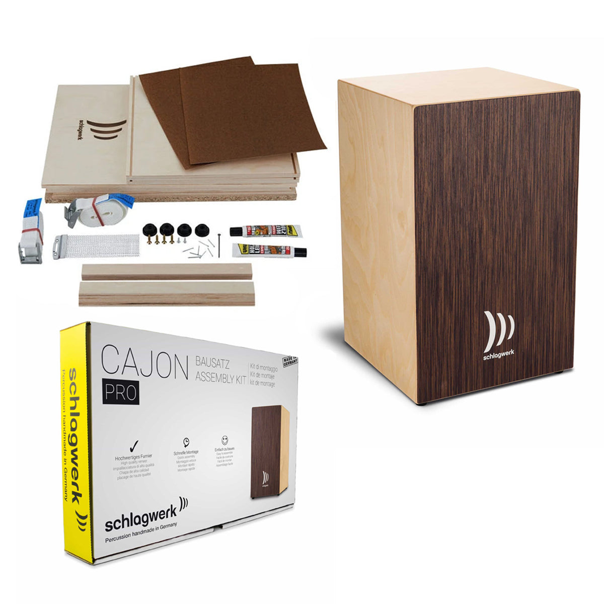 Schlagwerk Pro Cajon Quick Assembly Kit - Wenge Front plate