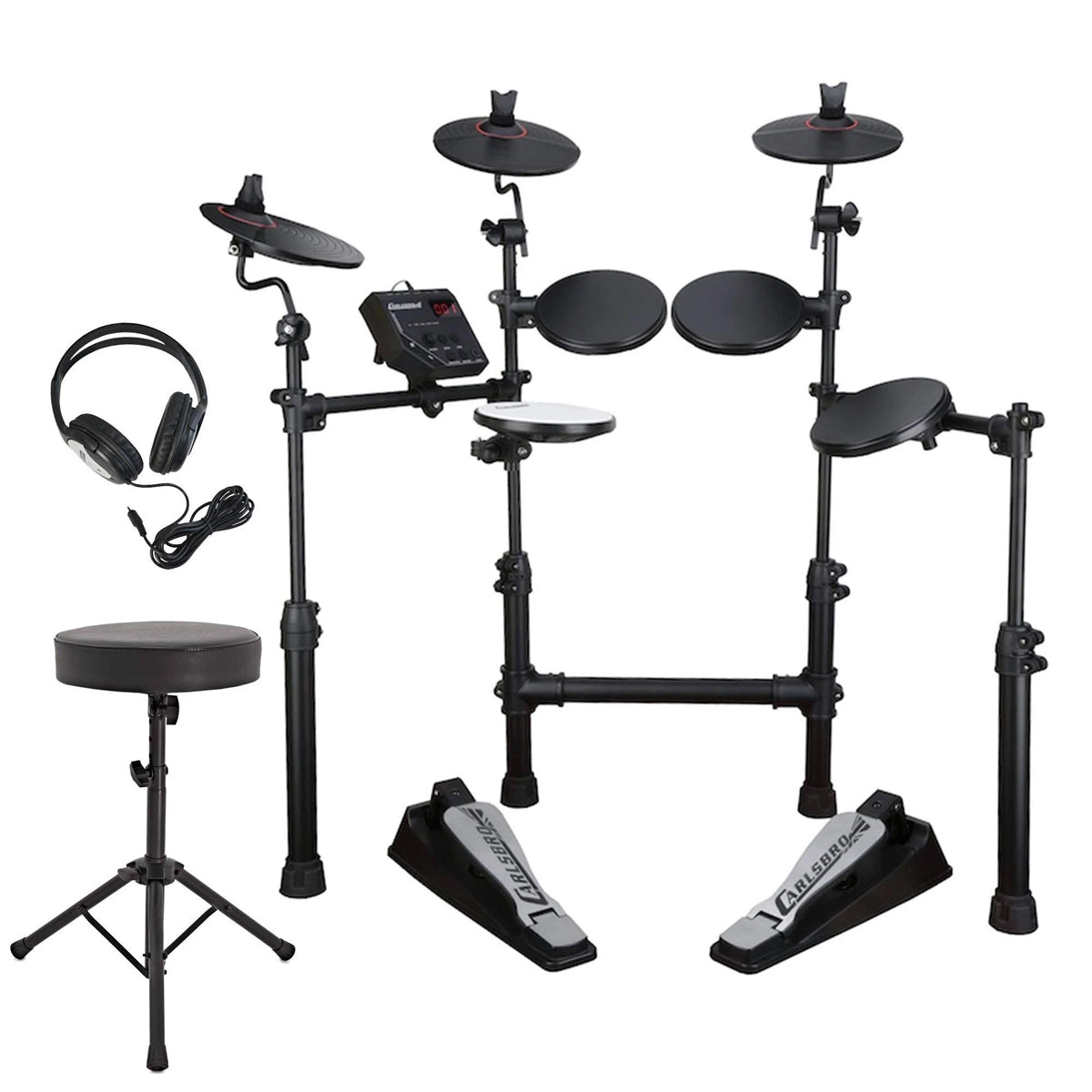 Carlsbro CSD100 Compact Electronic Drum Kit w/ Stool & Headphones