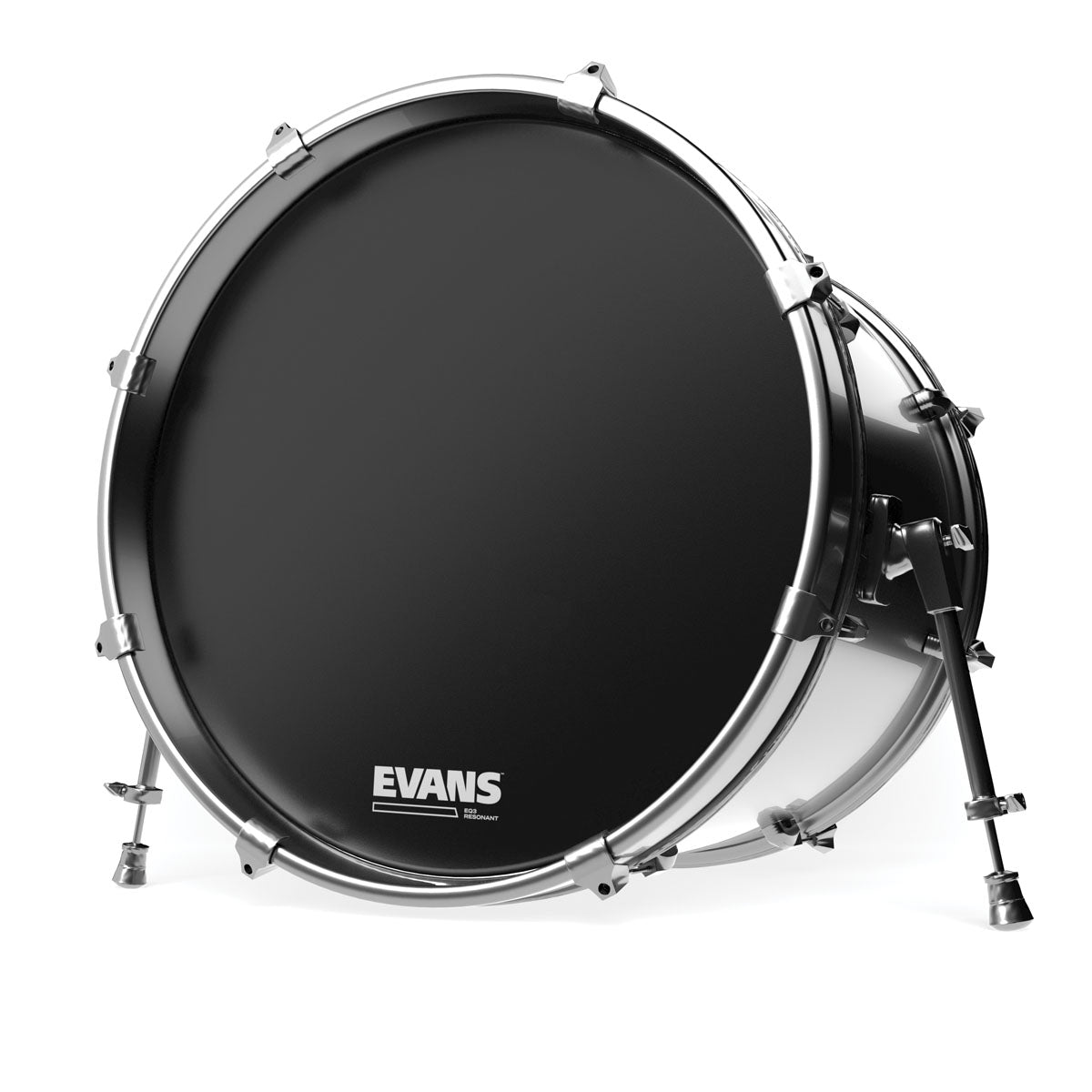Evans EQ3 Bass Drum Resonant Head - Black (No Port)