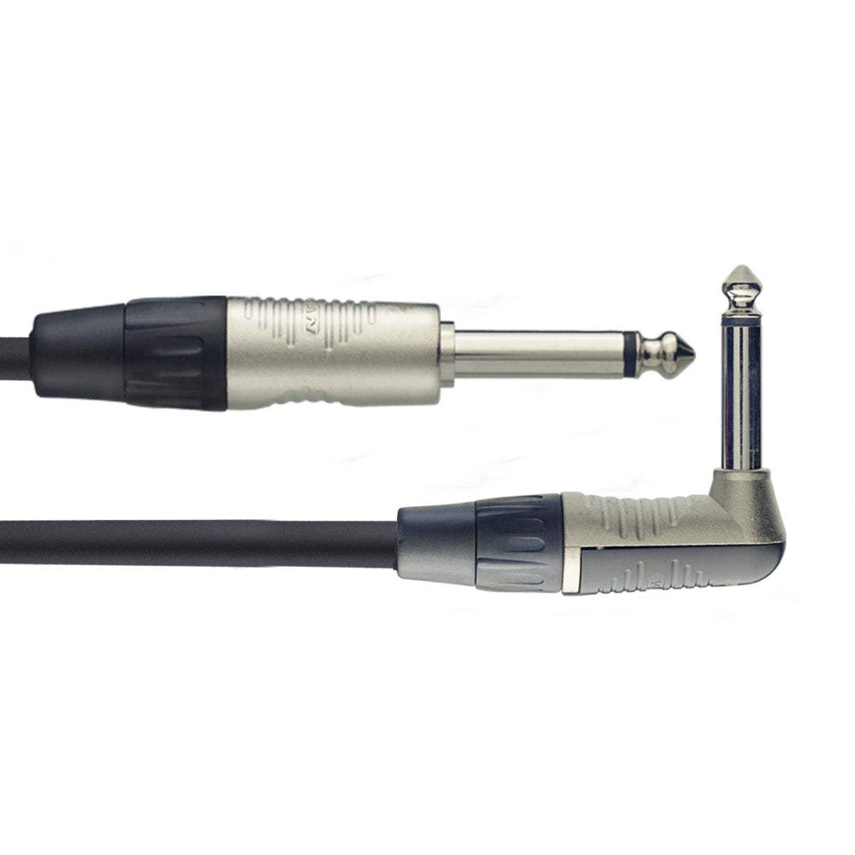 Stagg N-Series Instrument Cable - 1/4" Jack Plug To 1/4" Angled Jack Plug