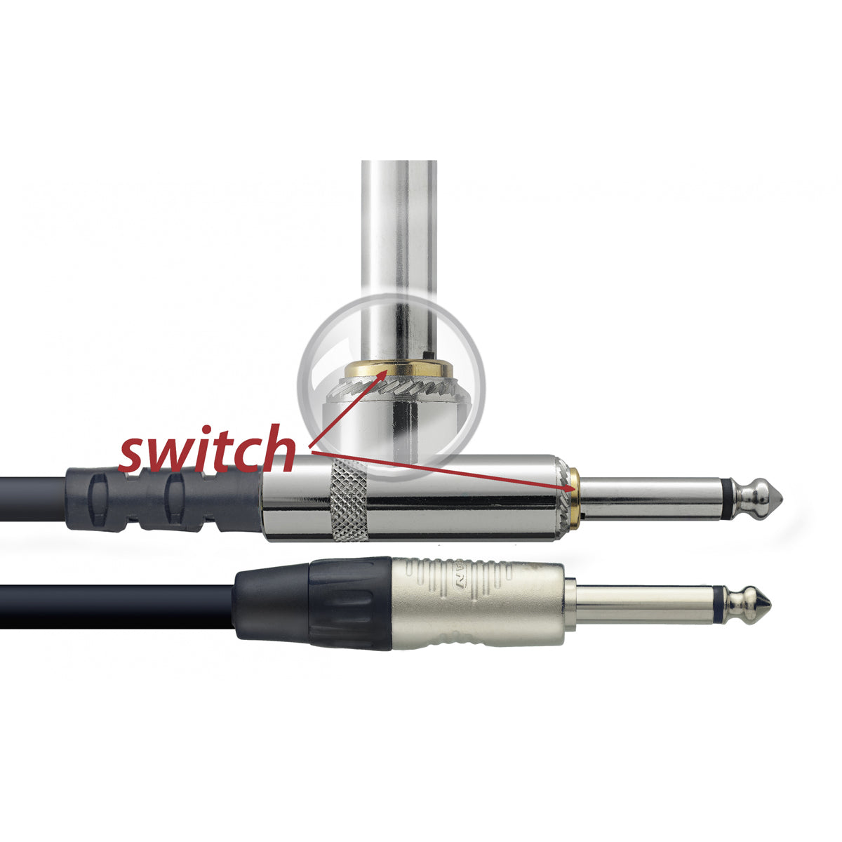 Stagg N-Series Instrument Cable w/ Mute Switch - 1/4" Jack Plug To 1/4" Jack Plug