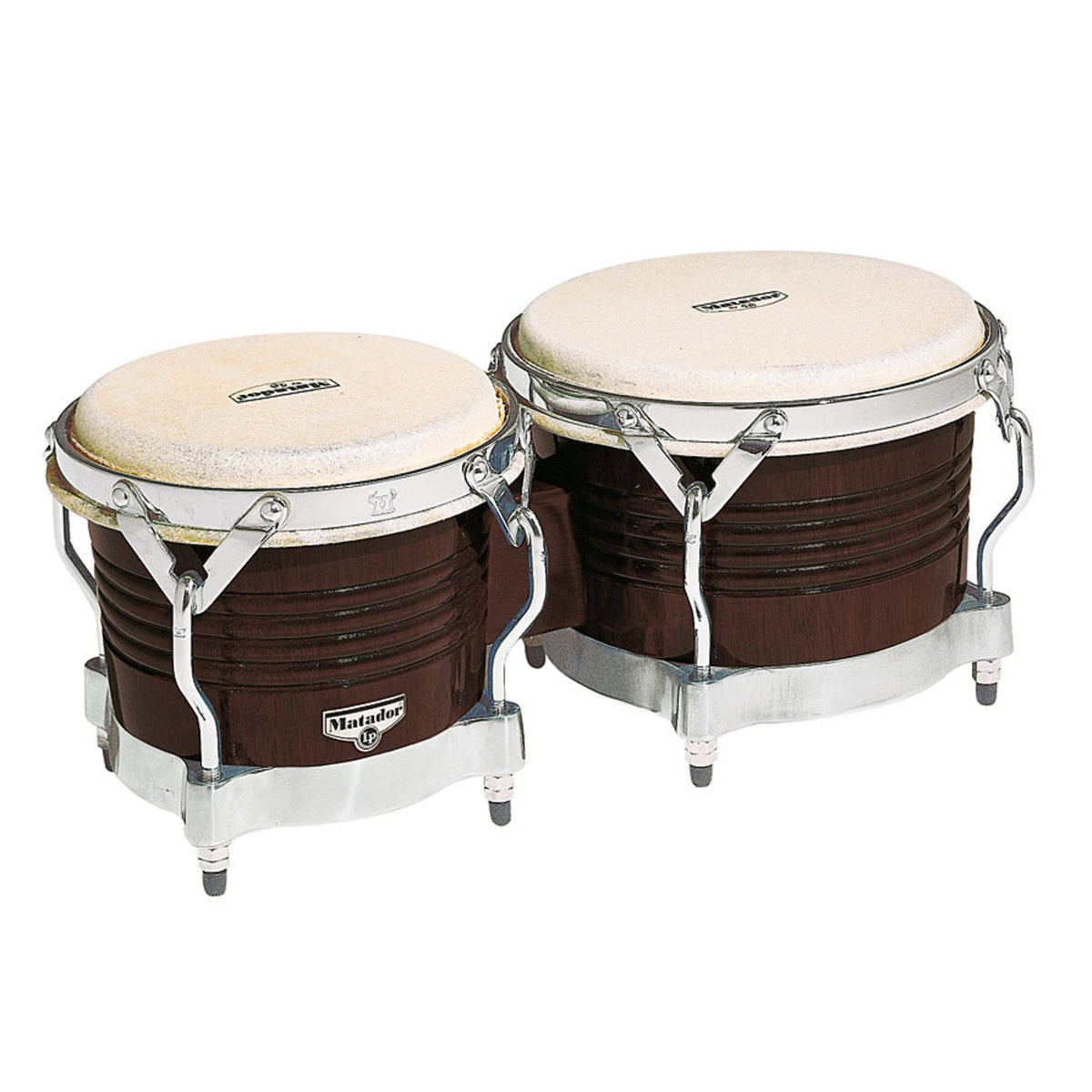 LP Percussion Matador M201 Wood Bongos in Dark Brown/Chrome