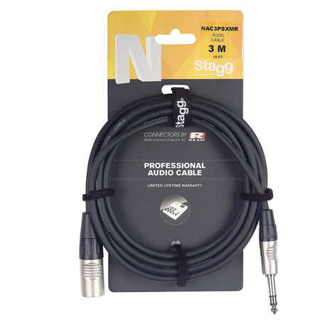 Stagg N-Series Audio Cable - Balanced Stereo 1/4" Jack Plug to Male XLR