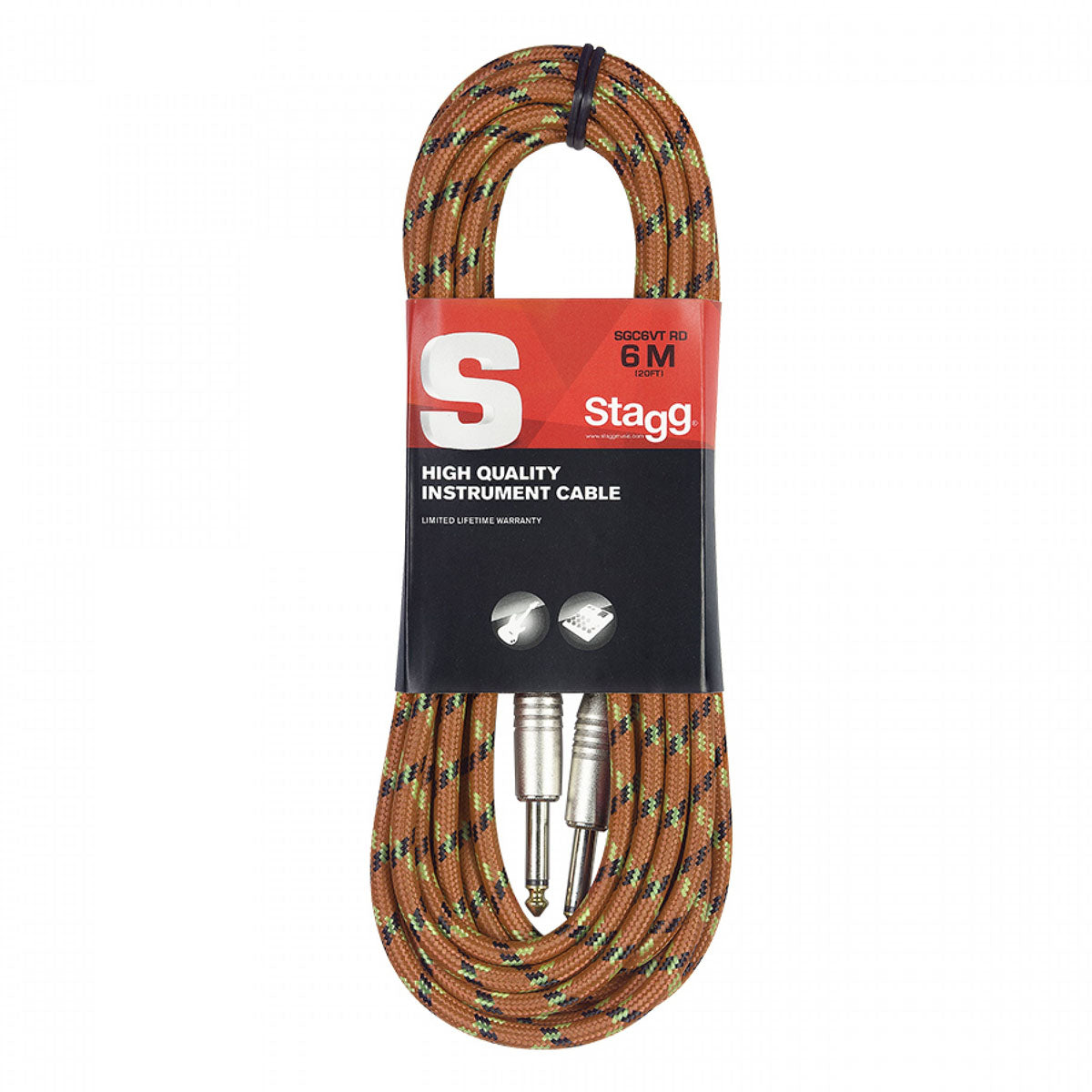 Stagg S-Series Instrument Cable - Vintage Tweed