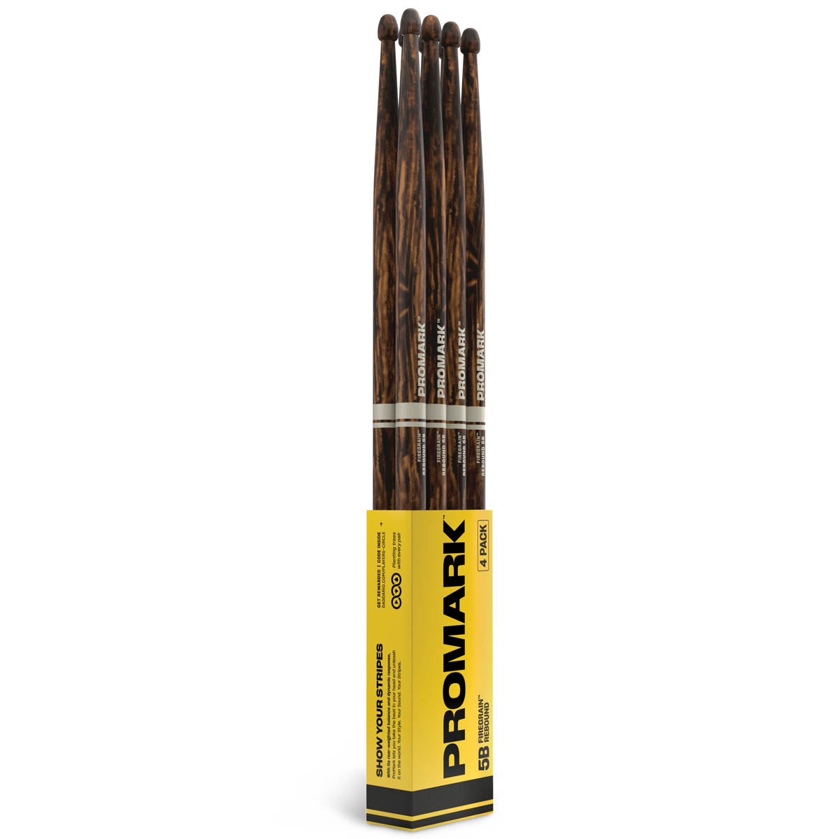 Pro-Mark Rebound FireGrain 5B Hickory Drum Sticks - Wood Tip