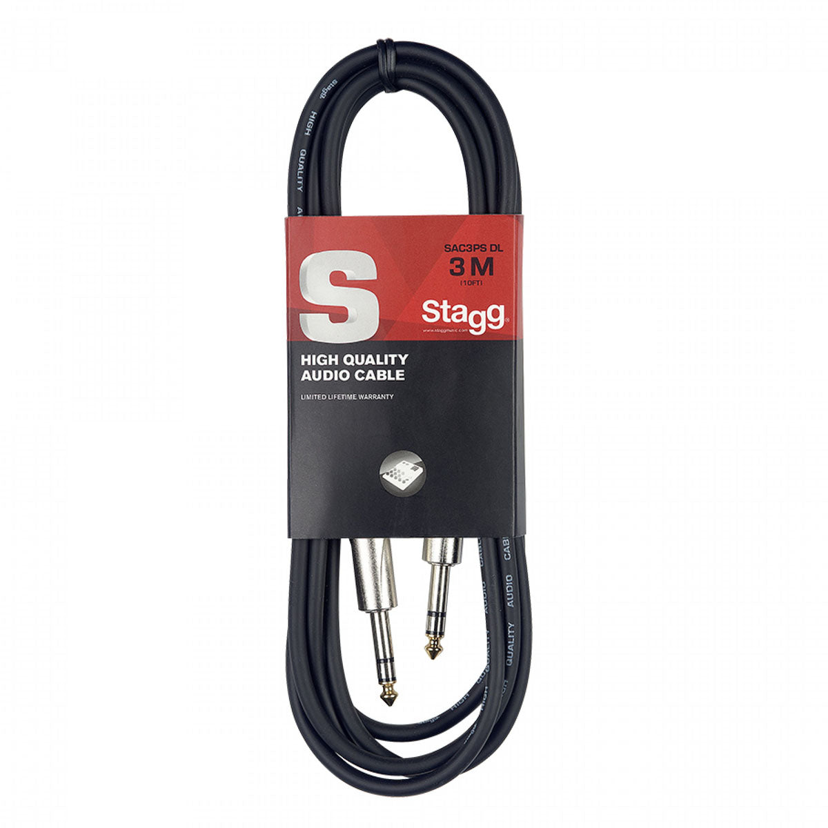 Stagg S-Series Audio Cable - 1/4" Stereo Jack to 1/4" Stereo Jack