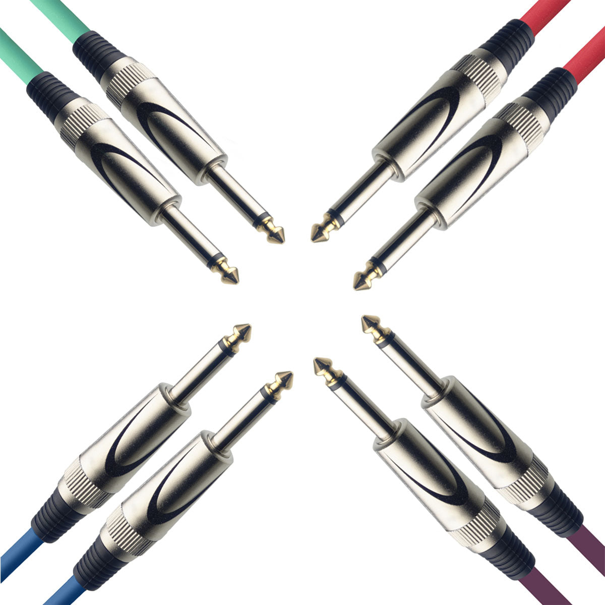 Stagg S-Series Deluxe Coloured Instrument Cable - 1/4" Jack Plug To 1/4" Jack Plug