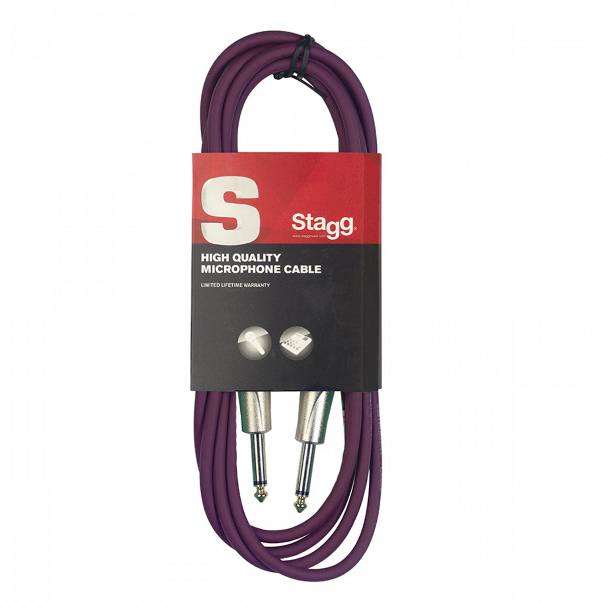 Stagg S-Series Deluxe Coloured Instrument Cable - 1/4" Jack Plug To 1/4" Jack Plug
