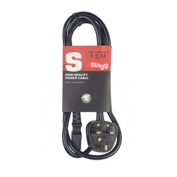 Stagg S-Series Power Cable - 1.5m UK 3-Pin Plug