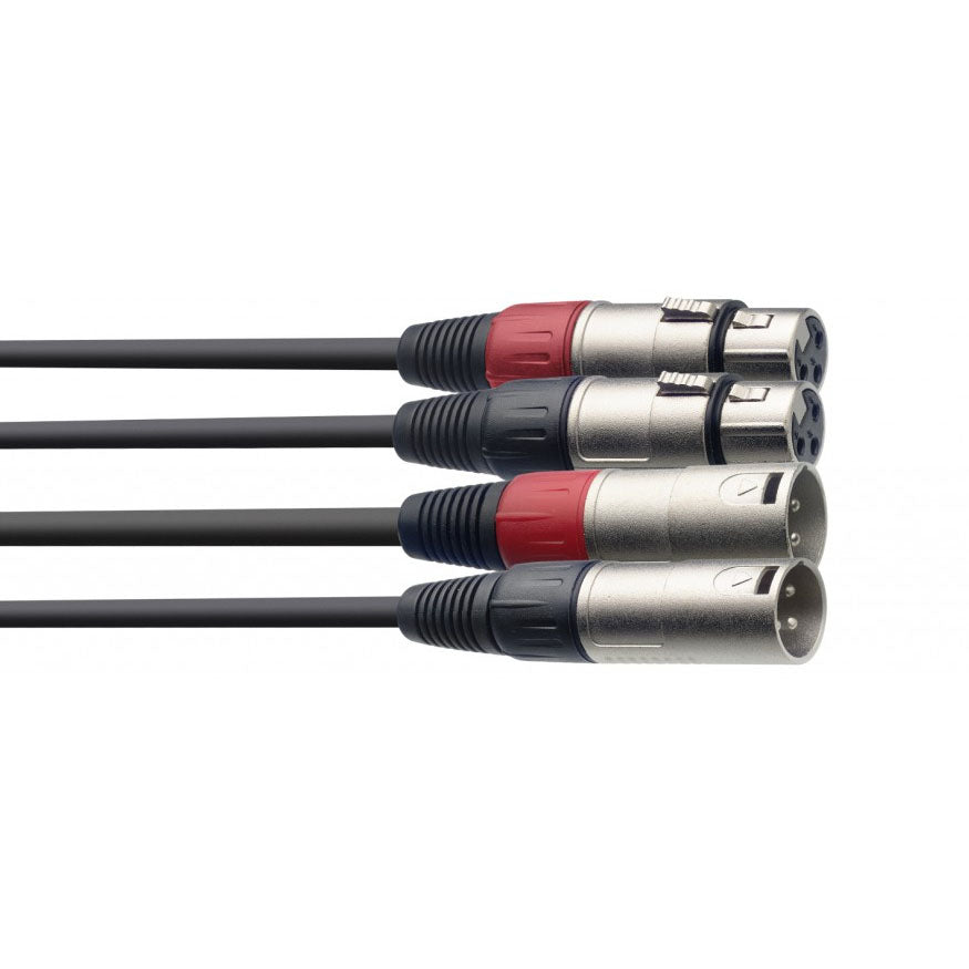 Stagg S-Series Twin Cable - 60cm (2ft) 2 x XLR Male To 2 x XLR Female
