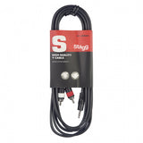 Stagg S-Series Y-Cable - Stereo Mini Jack To 2 x Phono (RCA)