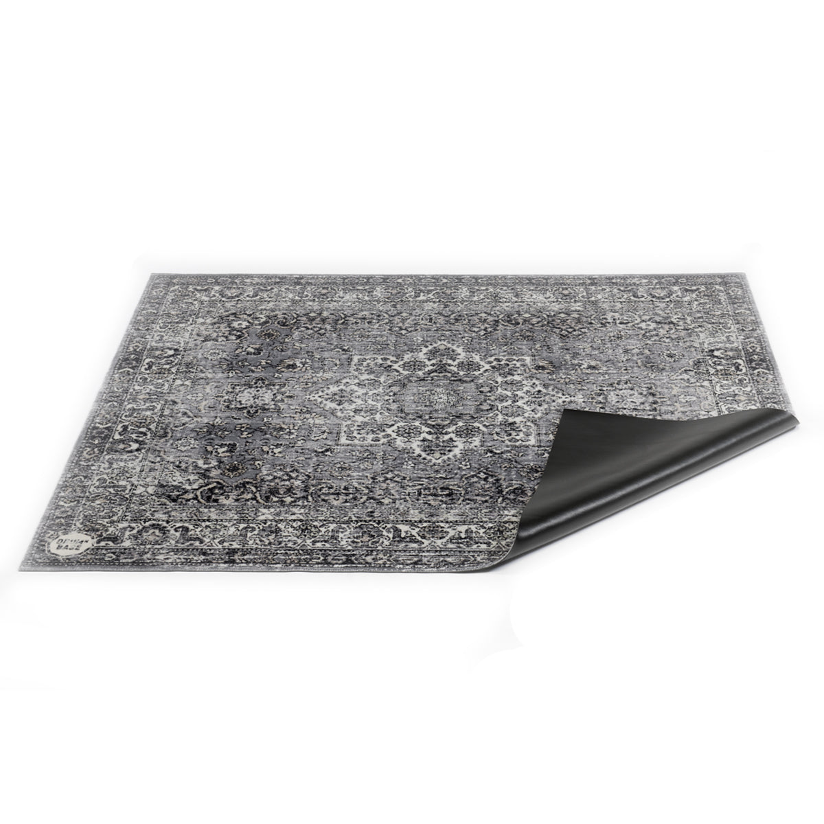 DRUMnBASE Vintage Persian Drum Rug in Grey - 1.85m x 1.6m