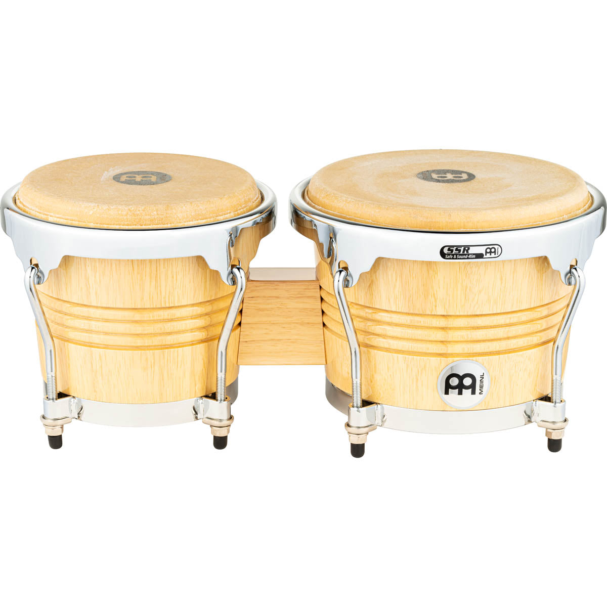 Meinl Wood Series Bongo in Natural with Chrome Hardware - 6 ¾" + 8"