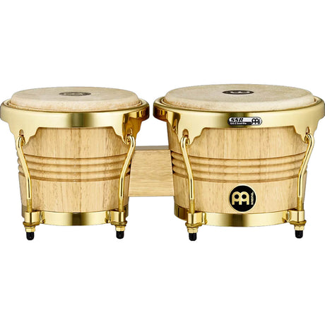 Meinl Wood Series Bongo in Natural with Gold Hardware - 6 ¾" + 8"