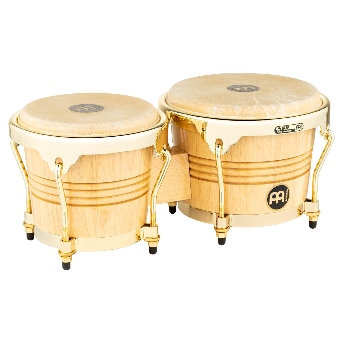 Meinl Wood Series Bongo in Natural with Gold Hardware - 6 ¾" + 8"