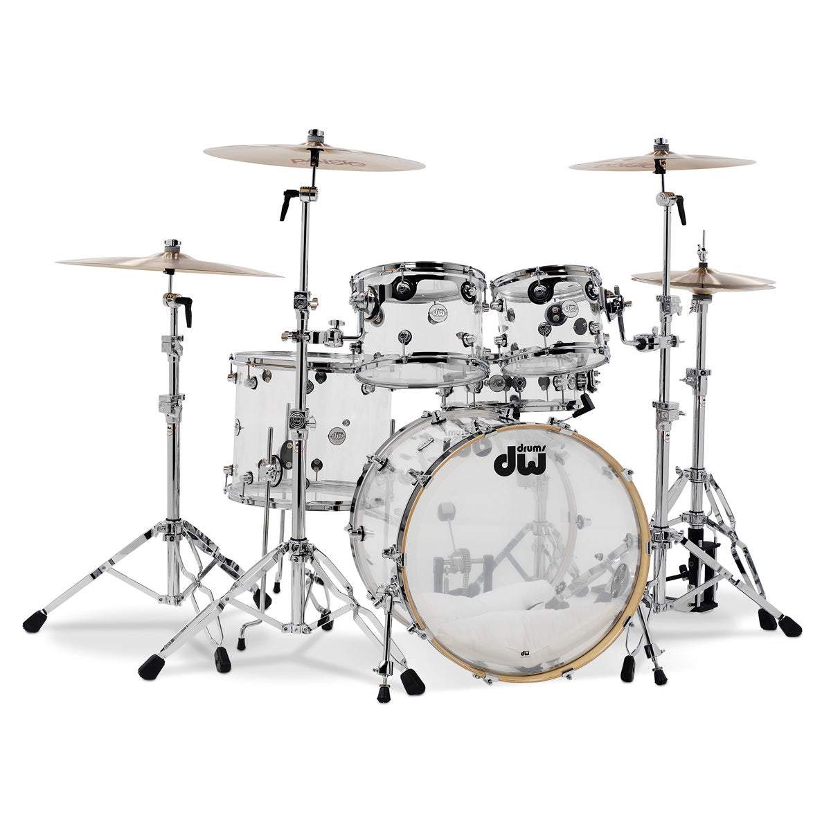 DW Design Series Seamless Acrylic Shell Pack In Clear - 22"BD, 10"RT, 12"RT, 16"FT & 14"SD