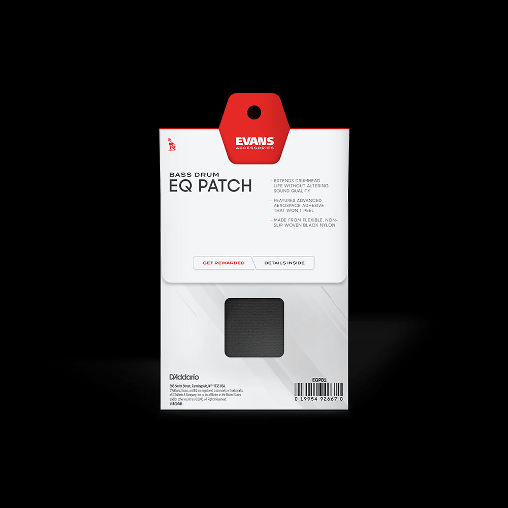 Evans EQ Black Nylon Single Pedal Bass Drum Patch (Pack of 2)