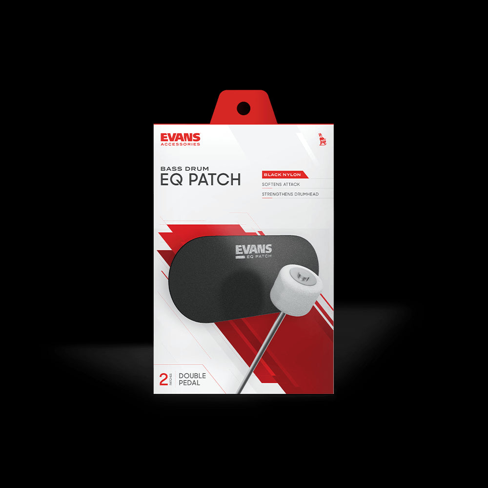 Evans EQ Black Nylon Double Pedal Bass Drum Patch (Pack of 2)
