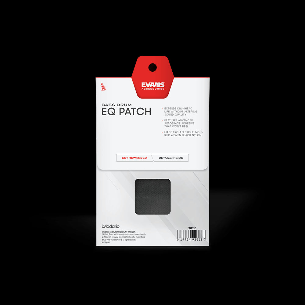 Evans EQ Black Nylon Double Pedal Bass Drum Patch (Pack of 2)