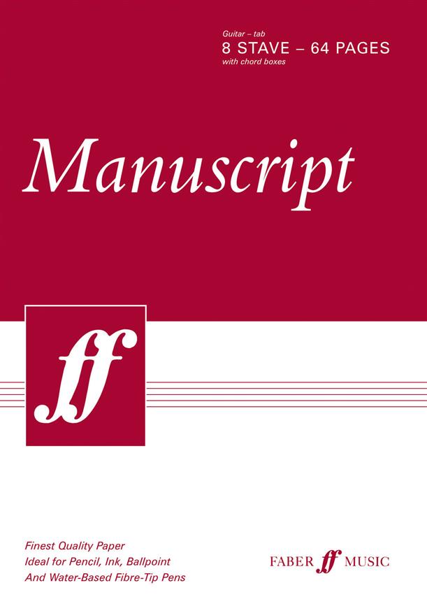 Manuscript Paper: Guitar TAB 8 Stave, 64 Pages (A4)