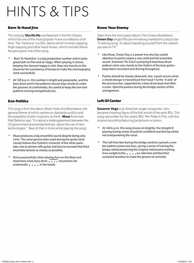 Faber Graded Rock & Pop Drums Songbook - Grade 4-5