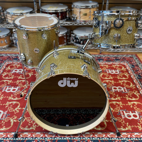 DW Collector's Series Pure Maple 20"/12"/14" Shell Pack in Gold Glass