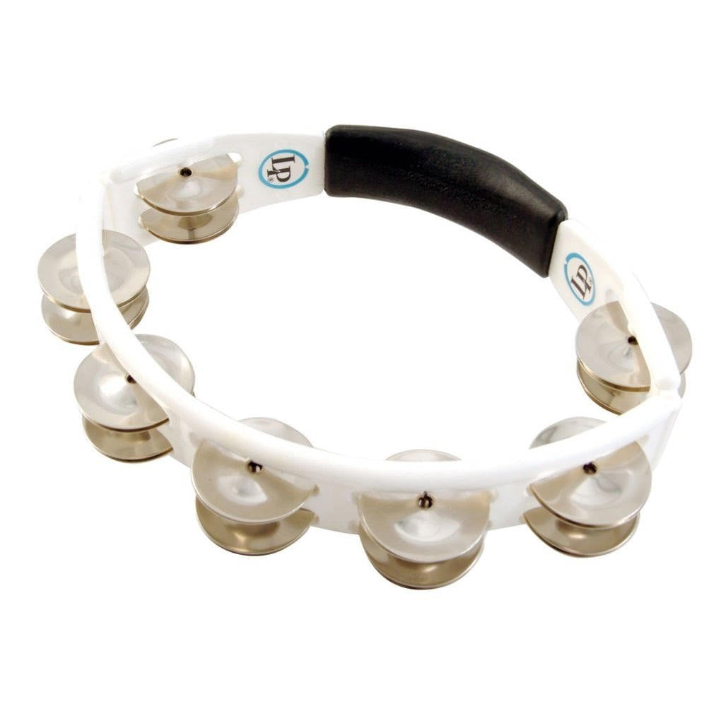 LP Percussion LP152 Cyclops Hand Held Tambourine in White - Steel Jingles