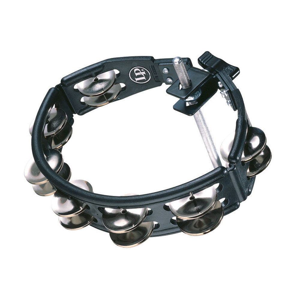 LP Percussion LP160 Cyclops Mountable Tambourine in Black - Steel Jingles