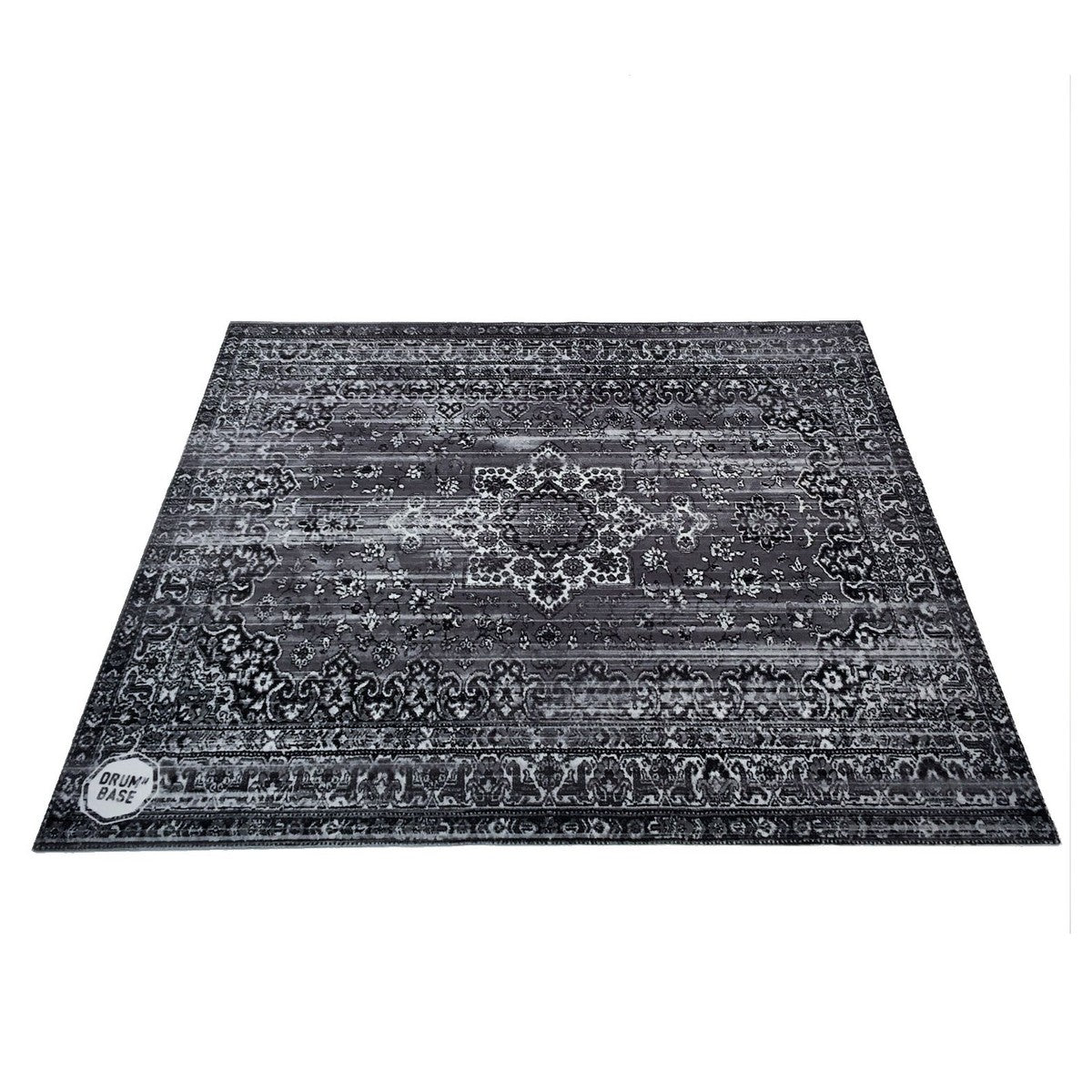 DRUMnBASE Vintage Persian Drum Rug in Grey - 1.85m x 1.6m