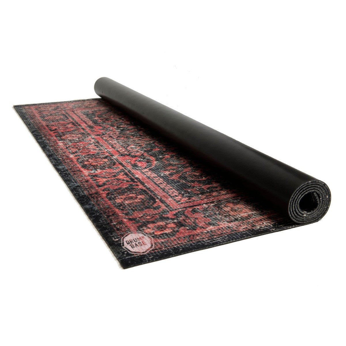 DRUMnBASE Vintage Persian Drum Rug in Black & Red