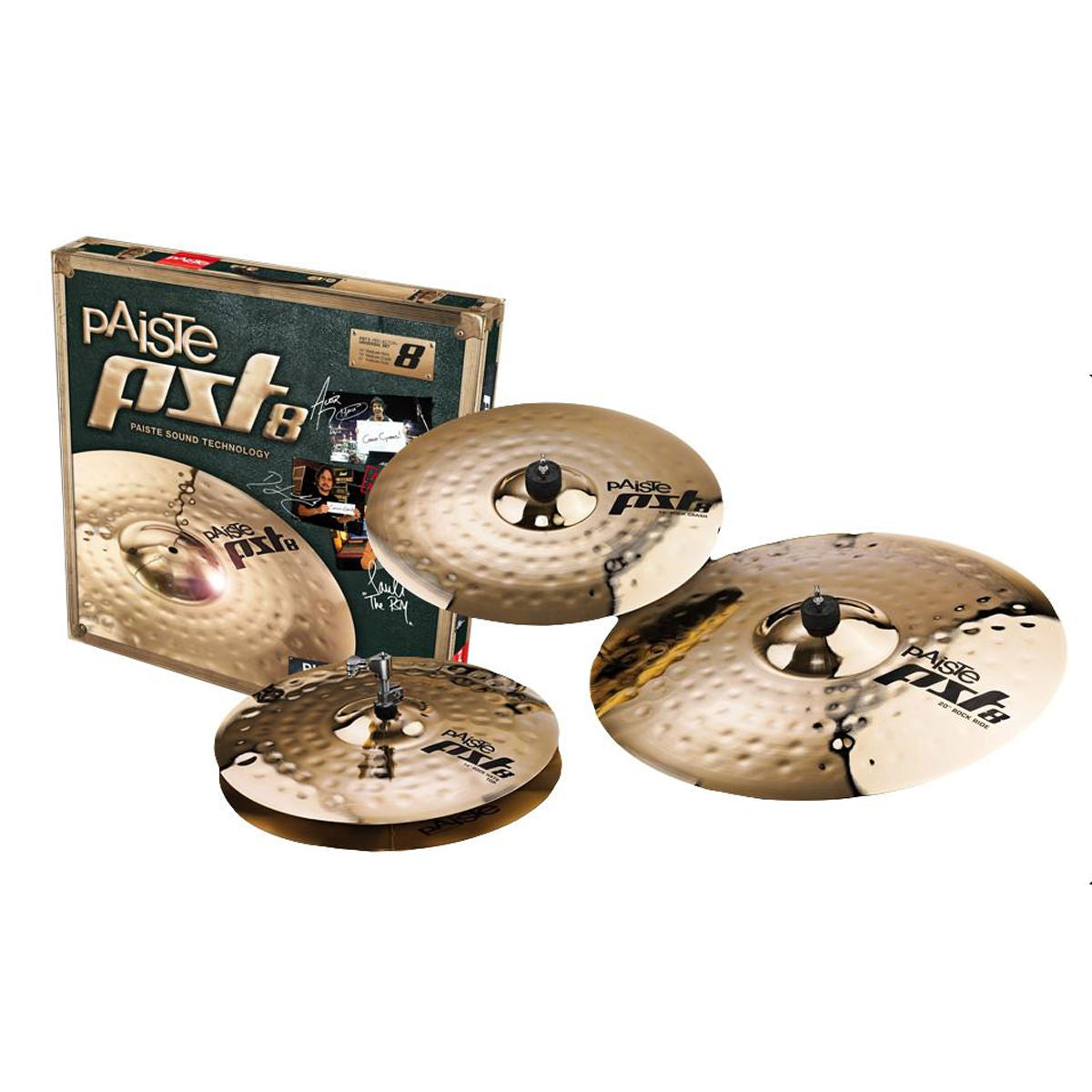 Paiste PST 8 Reflector Rock Set (14" Hats, 16" Crash & 20" Ride)