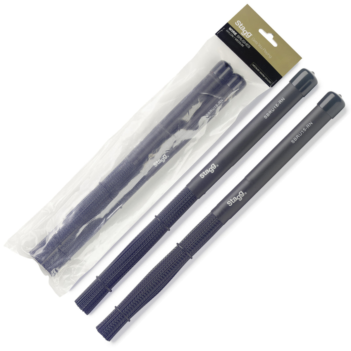 Stagg Curly Bristle Nylon Brushes with Rubber Handle