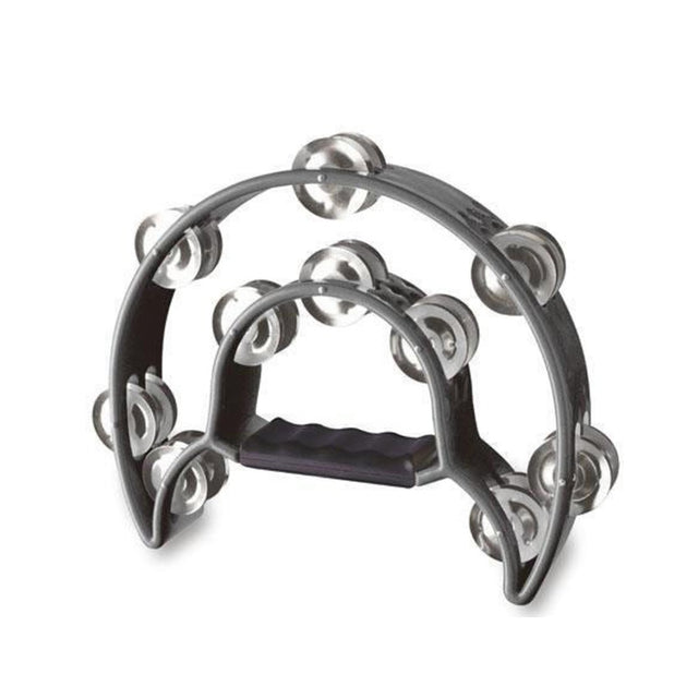 Stagg Cutaway Plastic Tambourine in Black - 20 Jingles