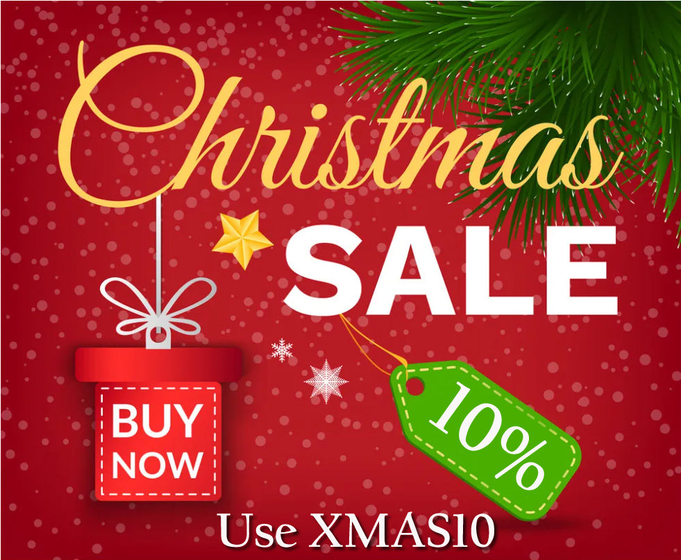 Christmas Discount, get 10 off all orders while we're closed! Rattle